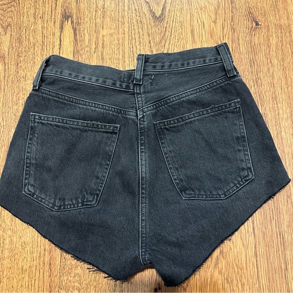Agolde black washed cross waist Custom cheeky shorts denim jean shorts size 24 - Picture 3 of 8